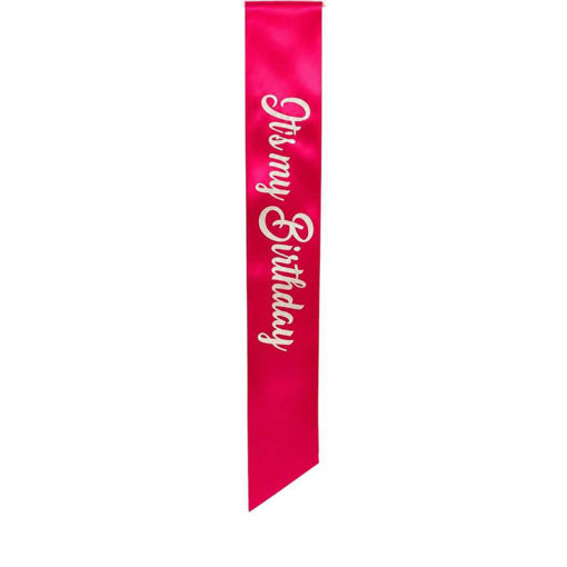 Picture of ITS MY BIRTHDAY FUSCHIA & IRIDISCENT SASH